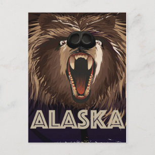Alaska vintage travel poster postcard