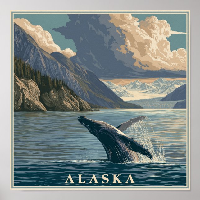 Alaska Whale Breach Poster (Front)