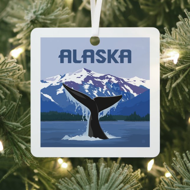 Alaska | Whale Tale Metal Tree Decoration (Insitu)
