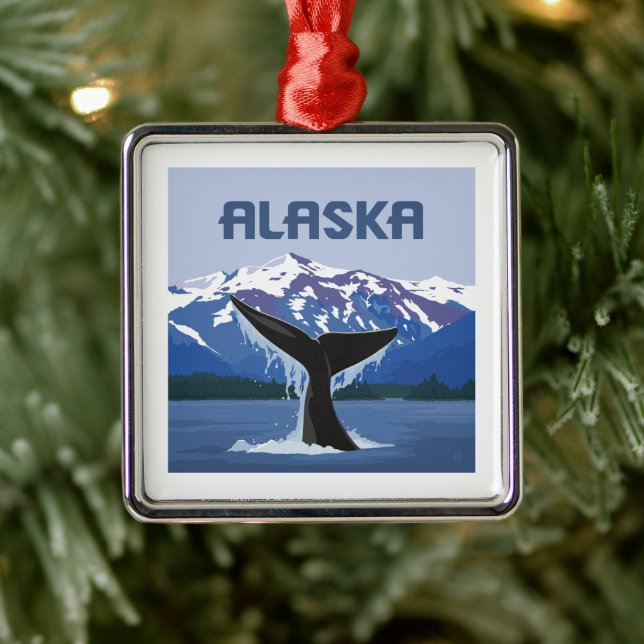 Alaska | Whale Tale Metal Tree Decoration (Tree)