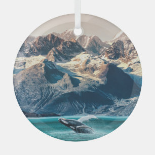Alaska whale watching: boat excursion. glass tree decoration