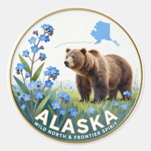 Alaska Wilderness Arctic Symbols ❄️ Classic Round Sticker