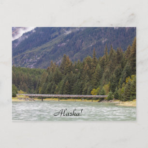 Alaska, Wilderness, Mountains, River, Post Card