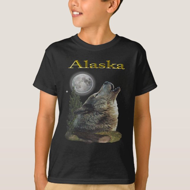 Alaska wolf and moon T-Shirt (Front)