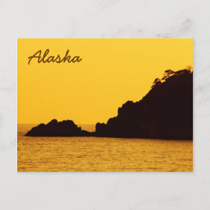 Alaska yellow sunset postcard