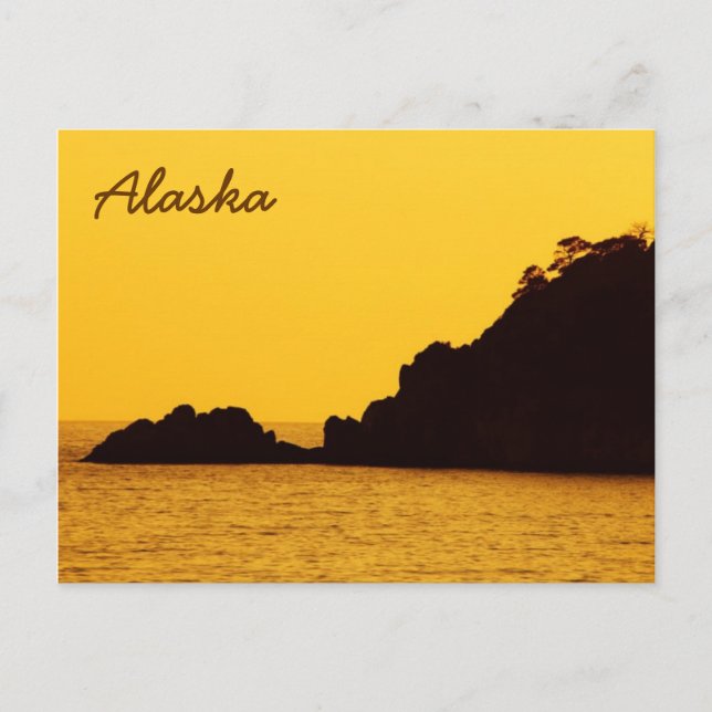 Alaska yellow sunset postcard (Front)