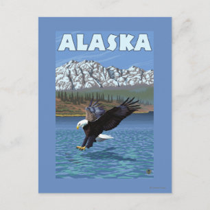 AlaskaBald Eagle Vintage Travel Poster Postcard