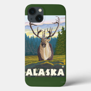 AlaskaCaribou in the Wild Vintage Travel iPhone 13 Case