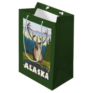 AlaskaCaribou in the Wild Vintage Travel Medium Gift Bag