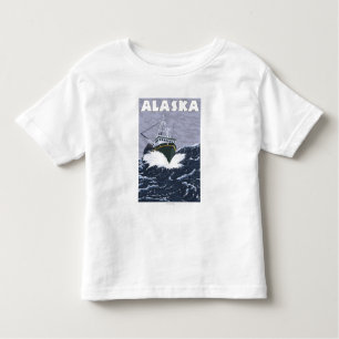 AlaskaCrab Boat Vintage Travel Poster Toddler T-Shirt