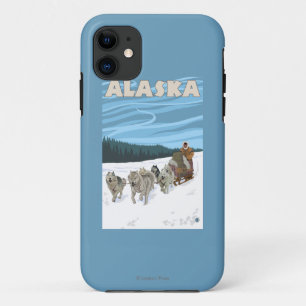 AlaskaDogsledding Vintage Travel Poster Case-Mate iPhone Case