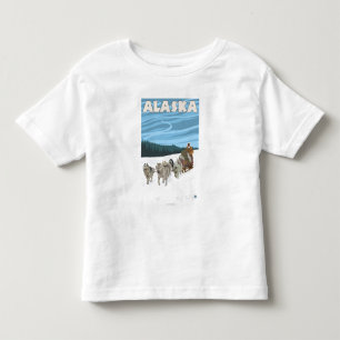 AlaskaDogsledding Vintage Travel Poster Toddler T-Shirt