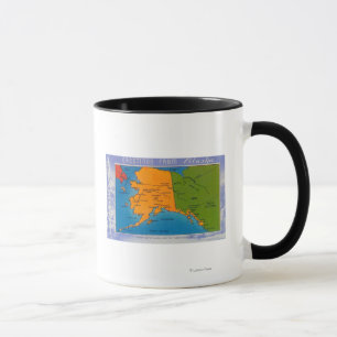 AlaskaGreetings From Alaska Map Mug