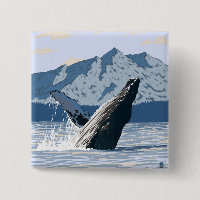 AlaskaHumpback Whale Vintage Travel Poster