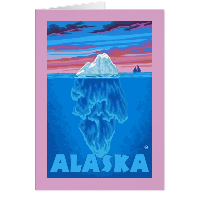 AlaskaIceberg Vintage Travel Poster (Front)