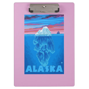 AlaskaIceberg Vintage Travel Poster Clipboard