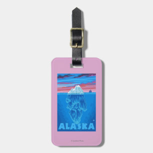 AlaskaIceberg Vintage Travel Poster Luggage Tag