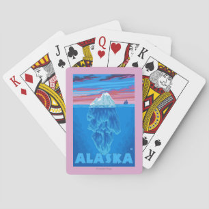 AlaskaIceberg Vintage Travel Poster Playing Cards