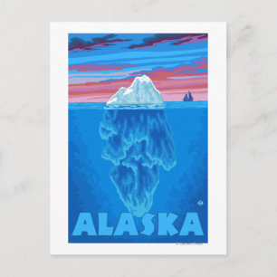 AlaskaIceberg Vintage Travel Poster Postcard