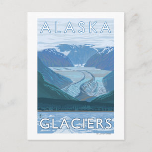 AlaskaLarge Glacier Scene Vintage Travel Postcard