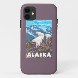 AlaskaMountain Goats Vintage Travel Poster Case-Mate iPhone Case