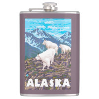 AlaskaMountain Goats Vintage Travel Poster