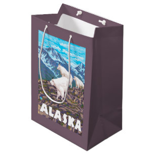 AlaskaMountain Goats Vintage Travel Poster Medium Gift Bag