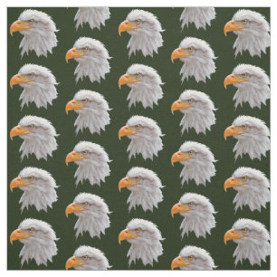 Alaskan Bald Eagle Fabric (Dark Green)