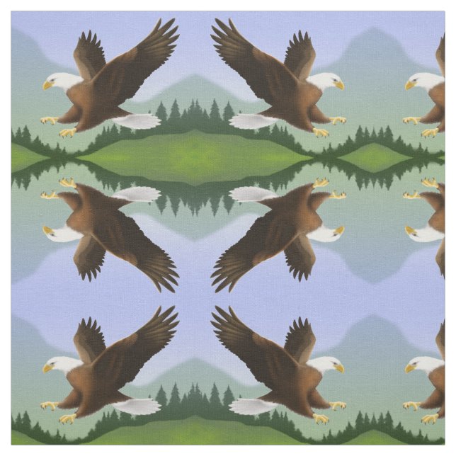 Alaskan Bald Eagle in Wilderness Fabric (Swatch)