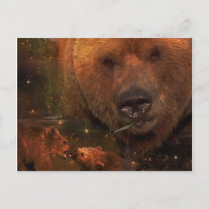 Alaskan Bear with Cubs Postcard