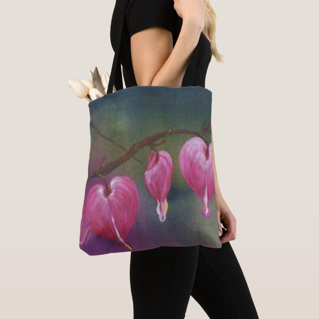 Alaskan Bleeding Hearts Tote Bag (Close Up)