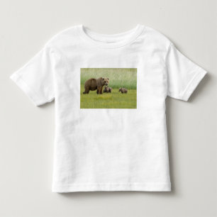 Alaskan Brown Bear Sow and three Cubs, Ursus Toddler T-Shirt