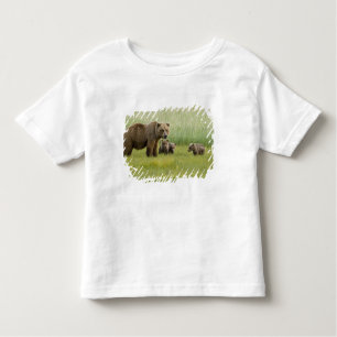 Alaskan Brown Bear Sow and three Cubs, Ursus Toddler T-Shirt