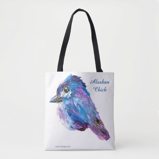 Alaskan Chick Canvas Tote Bag_Fall Fireweed on ba Bag (Front)