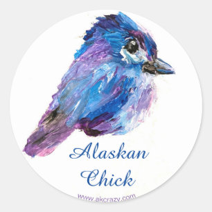 Alaskan Chick round sticker