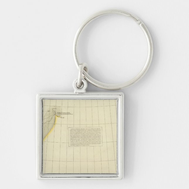 Alaskan Coast Map Key Ring (Front)