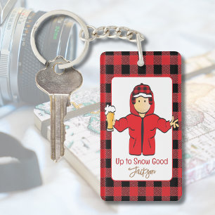 Alaskan Cruise Male Cartoon Funny Snow Saying  Key Ring