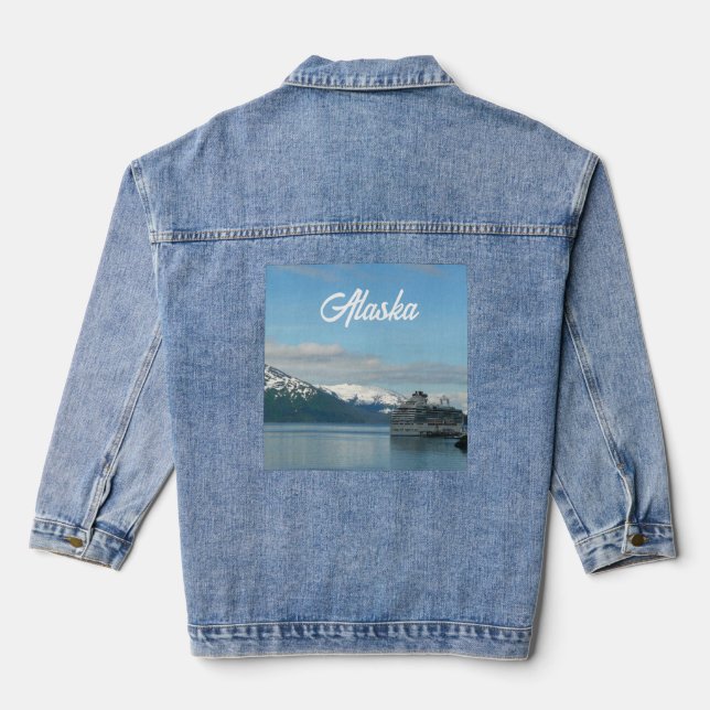 Alaskan Cruise Vacation Travel Photography Denim Jacket (Back)