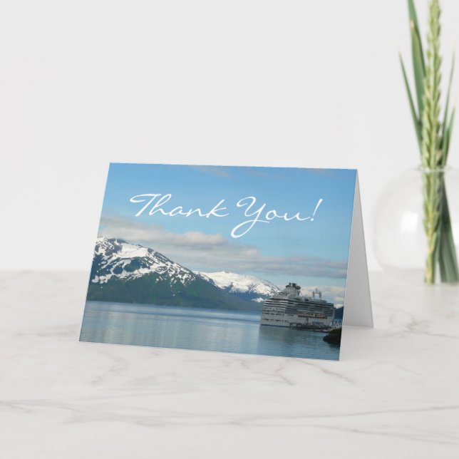 Alaskan Cruise Vacation Travel Photography Thank You Card (Front)