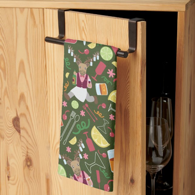Alaskan Culinary Artist Green Tea Kitchen Towels (Thirds Fold)