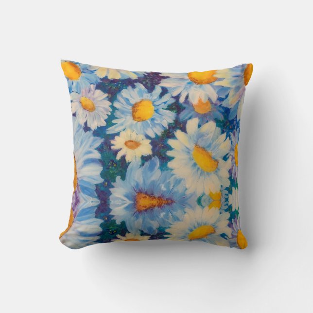 Alaskan Daisy Throw Pillow (Front)