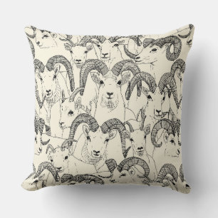 Alaskan Dall sheep black pearl Cushion