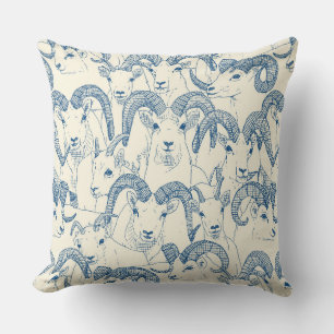 Alaskan Dall sheep blue pearl Cushion