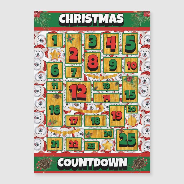 Alaskan Dog Countdown Christmas Advent Calendar  (Front)