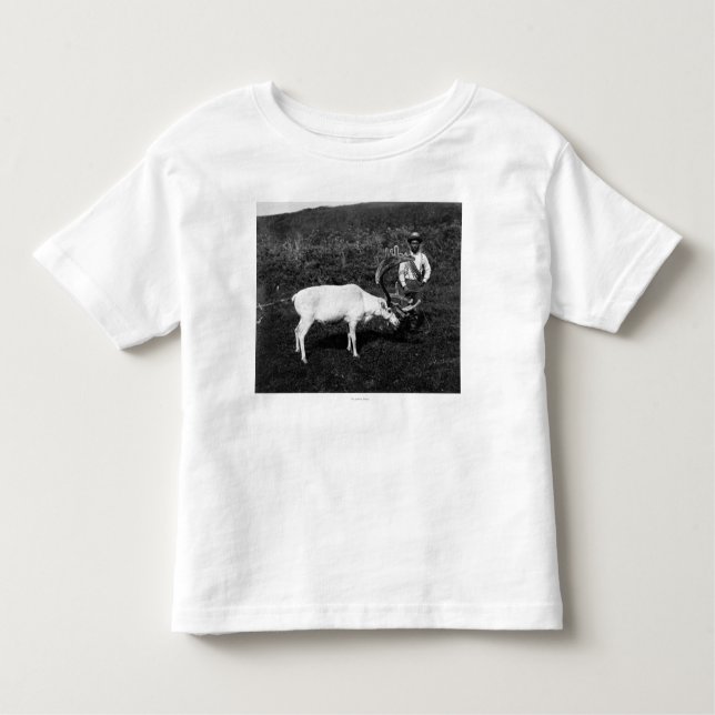 Alaskan Eskimo and Captured Reindeer Toddler T-Shirt (Front)