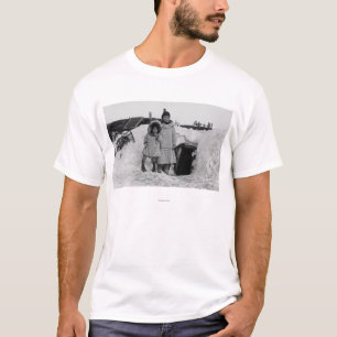 Alaskan Eskimos Outside Their Home Photograph T-Shirt
