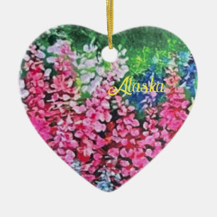 Alaskan Fireweed ceramic ornament