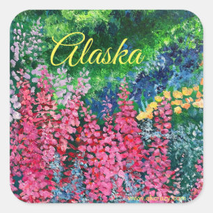 Alaskan Fireweed Square Sticker