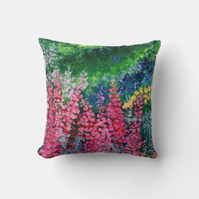 Alaskan Fireweed Throw Pillow (Front)