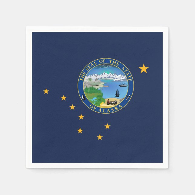 Alaskan Flag & Seal, Flag of Alaska Napkin (Front)